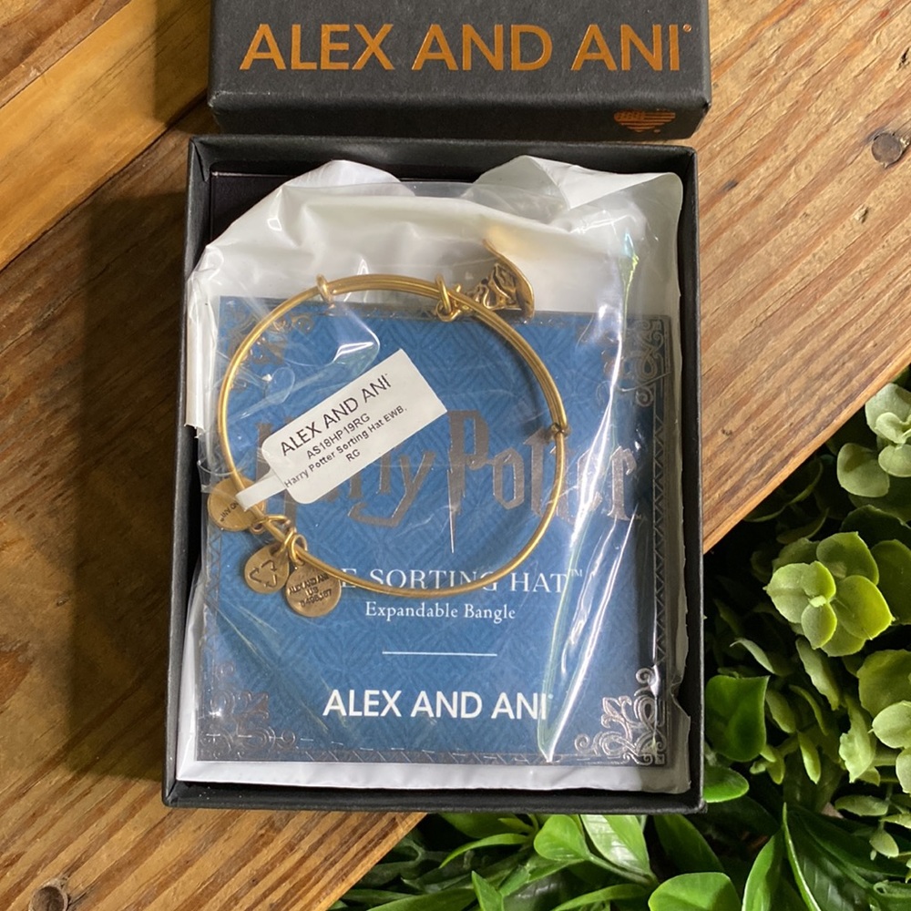 Alex and Ani Harry Potter Hogwarts Sorting Hat Adjustable Gold Tone Bangle 🧙‍♀️